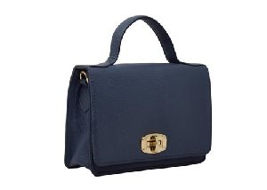 Navy Blue Ladies Leather Handbag
