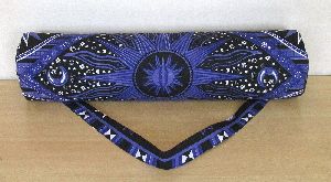 Indian Blue and Black Cotton Printed Yoga Mat Bag