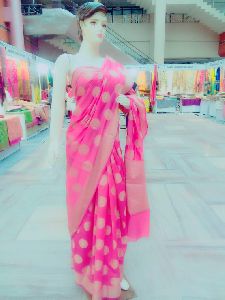 Banarasi Cotton Silk Gol Boota Saree