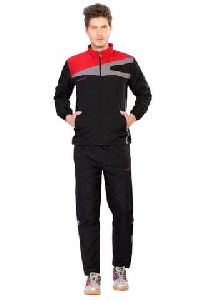 Mens Black & Red Micro Polyester Tracksuit