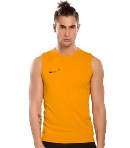 Mens Yellow Sleeveless T-Shirt