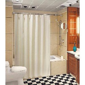 Striped White Shower Curtain