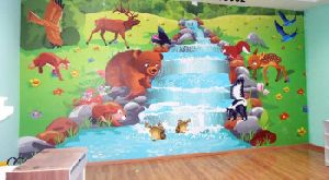 School Cartoon Wall Painting Services