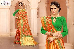 Printed Banarasi Sarees, Occasion : Party Wear