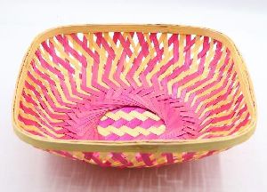 Curved Square Bamboo Basket