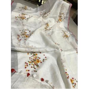 Handwork Tissue Linen Saree