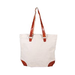 Canvas Bag with Leather Handle
