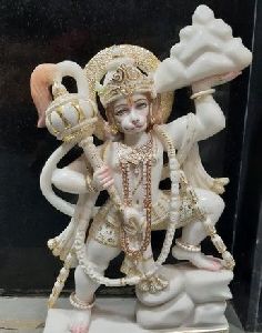 Veer Hanuman Marble Statue