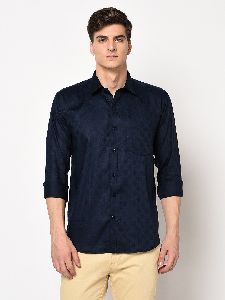 TF-1835 Blue Mens Formal Dobby Shirt