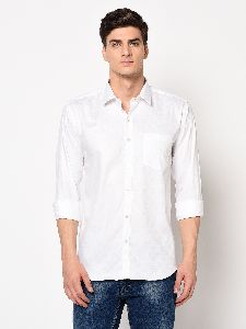 TF-1835 White Mens Formal Dobby Shirt