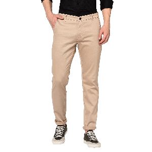TJ-8092 Beige Mens Casual Cotton Trousers