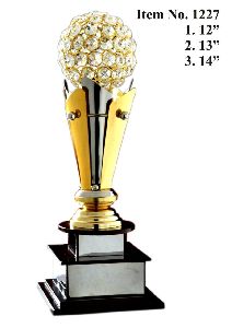 Black & Golden Cone Metal Trophy