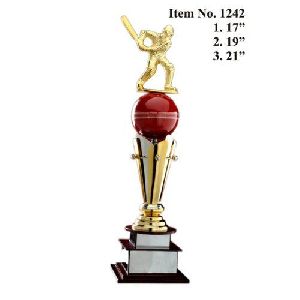 Golden Cone Red Ball Cricket Trophy