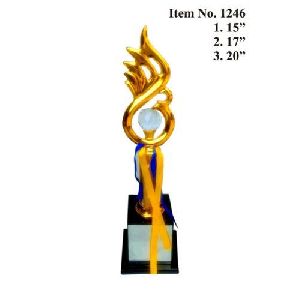 Golden Diamond Metal Trophy