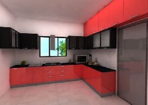 Glossy Modular Kitchen