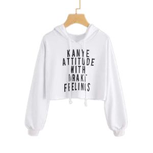 Kanye Attitude With Drake Feelings Crop Hoodie For Women.