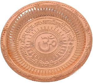 Engrave Copper Puja Plate