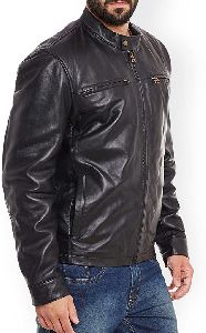 OutFit11 Men's Genuine Lambskin Leather Biker Jacket