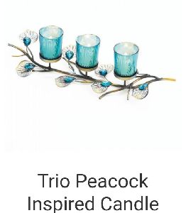 Peacock Inspired Candle Trio