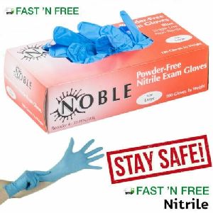 Nitrile Exam Gloves 100 PCS ( Powder Free - Latex Free ) Large Size 4 Mil Thick