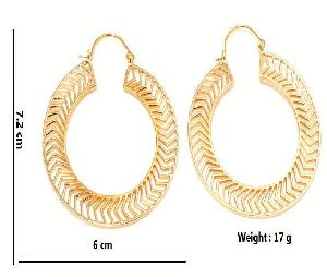 Hp249 Brass Hoop Earrings