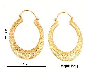 Hp268 Brass Hoop Earrings