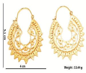 Hp292 Brass Hoop Earrings