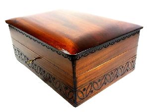 Wooden Jewelry Box with lock.