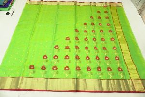 Chanderi Handloom Tradition Katan Silk Saree