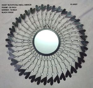 Heart with Crystal Wall Mirror