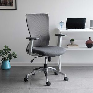 S2 Ergonomic Chair with Seat Height Adjustment Levers – White & Grey Finish