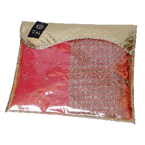 Flap Quilted Golden Packing Saree Cover