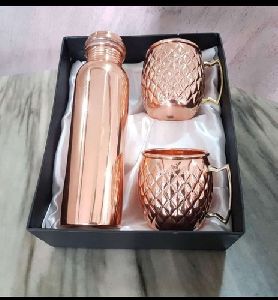 Copper Bottle and Bear Mug Set