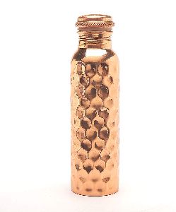 Copper Diamond Hammered Water Bottle
