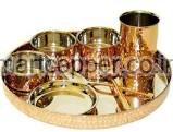 Copper Steel Thali Dinner Set