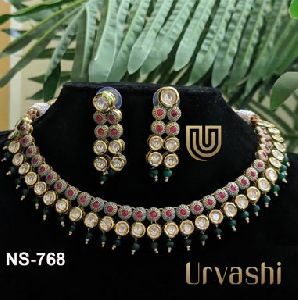 NS-768 Kundan Bridal Necklace Set