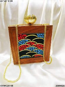 Handcrafted wooden box clutches