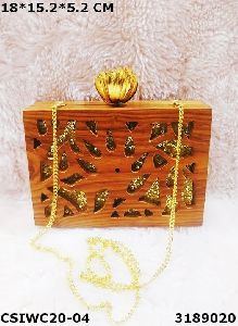 Wooden box clutch