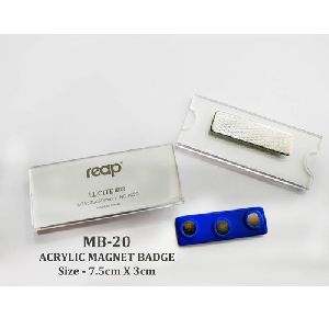 Acrylic Paper Insert Magnetic Badge