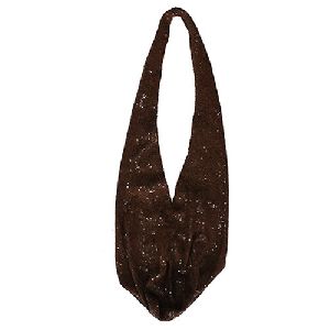 Brown Plain Sequin Bag