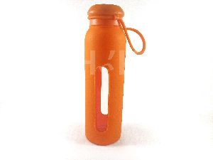 Silicone Glass Water Bottle(Orange)