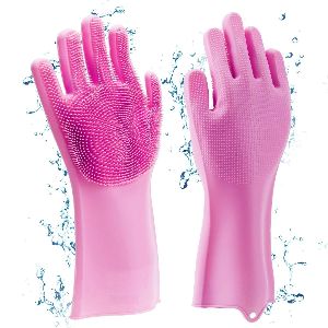 Pink Silicone Gloves