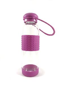 Silicone Glass Water Bottle(Purple)