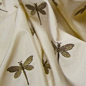 Raw Silk Embroidered Fabric