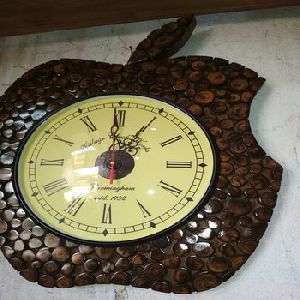 Wooden Apple Shape Wall Clock