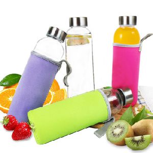 Glass Water Bottle With Cover