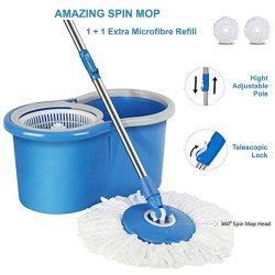 Blue Plastic Magic Spin Mop Set