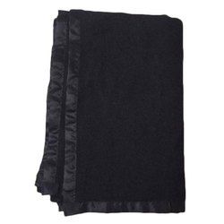 Plain Black Woolen Blanket