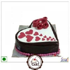 Chocolate Heart Fondant Cake
