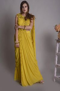 Ladies YELLOW SAREE